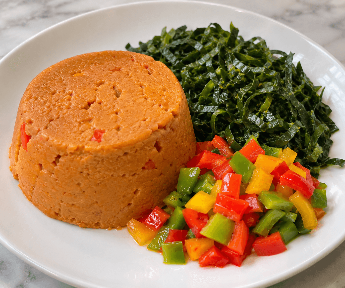 Moi Moi with Steamed Vegetables