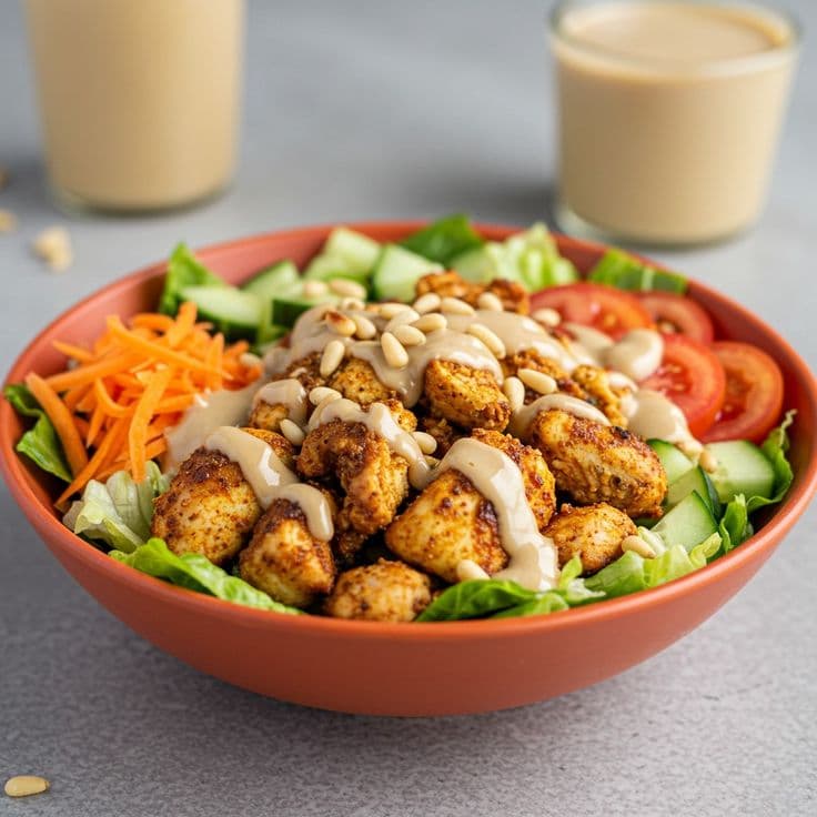 Veggie Salad with Minced Chicken